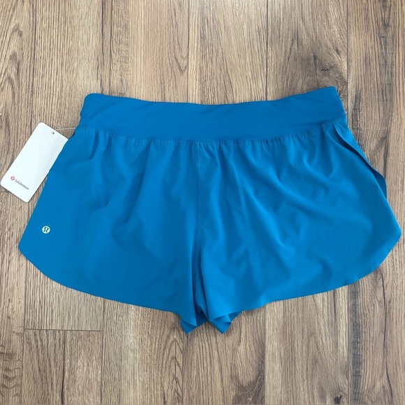 NWT Lululemon Fast And Free High Rise Split Shorts 3" In Hawaiian Blue Size XL - Picture 1 of 8